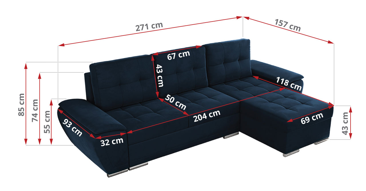 narożnik Lang wymiary